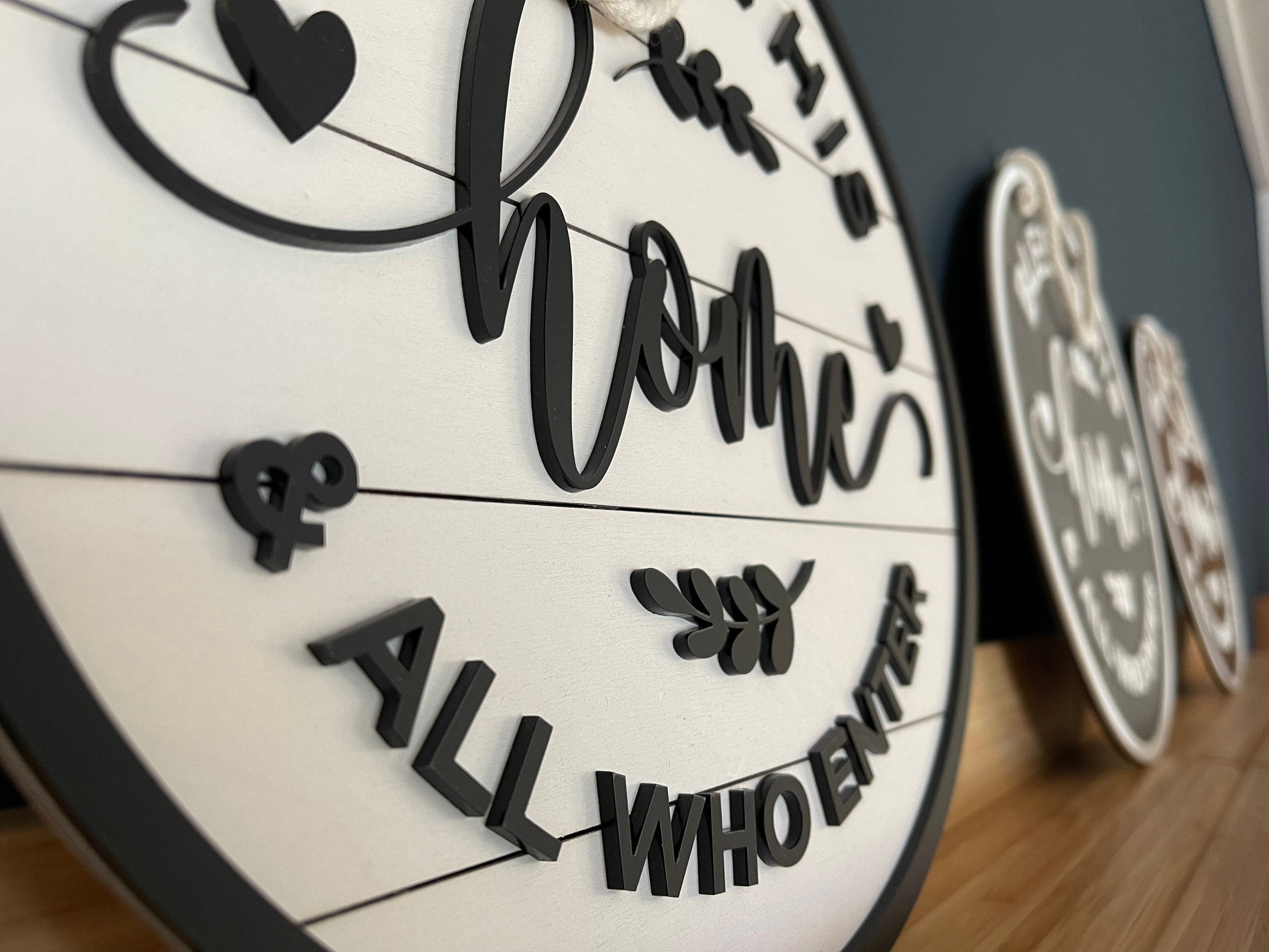 Holzschild „Bless this Home and all who enter“