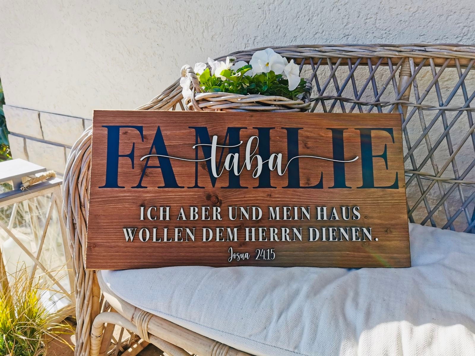 Holzschild mit Bibelvers