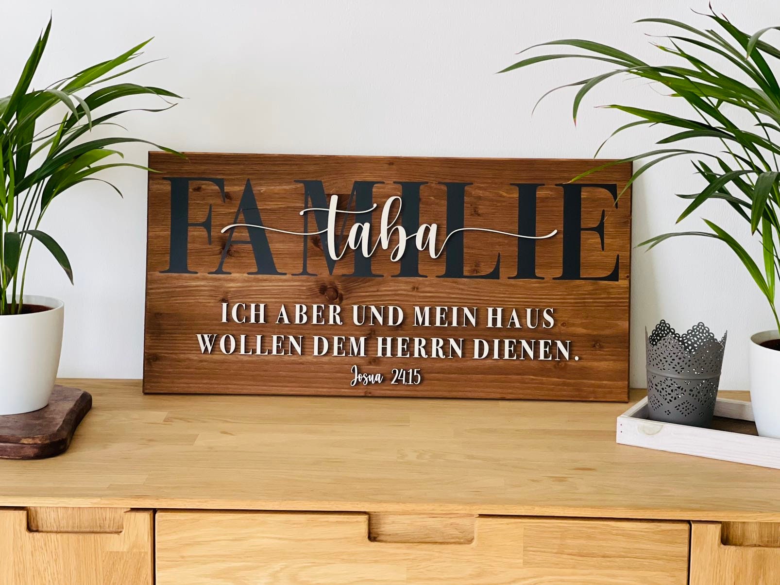 Holzschild mit Bibelvers