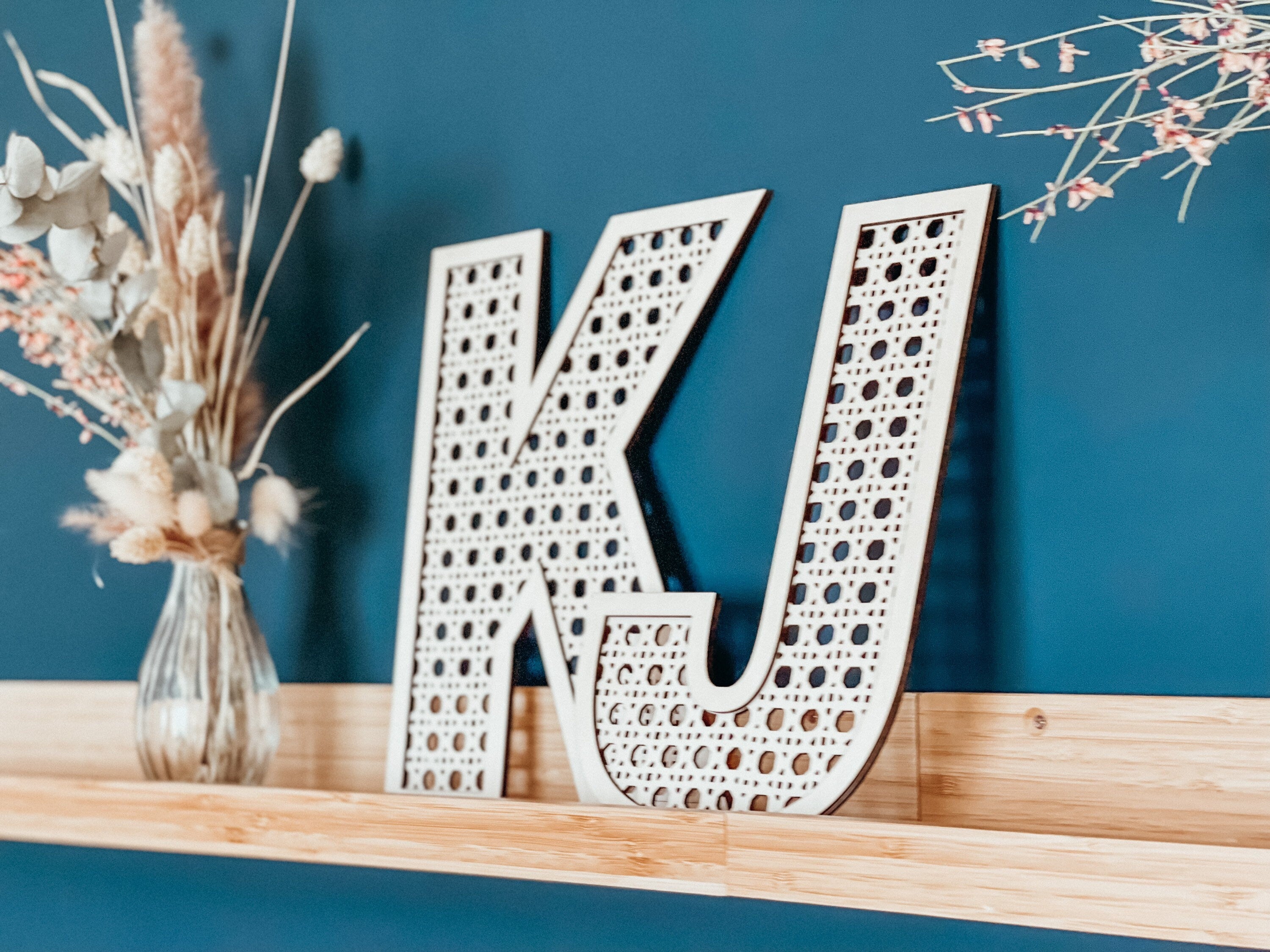 Rattan Buchstabe im Boho Stil