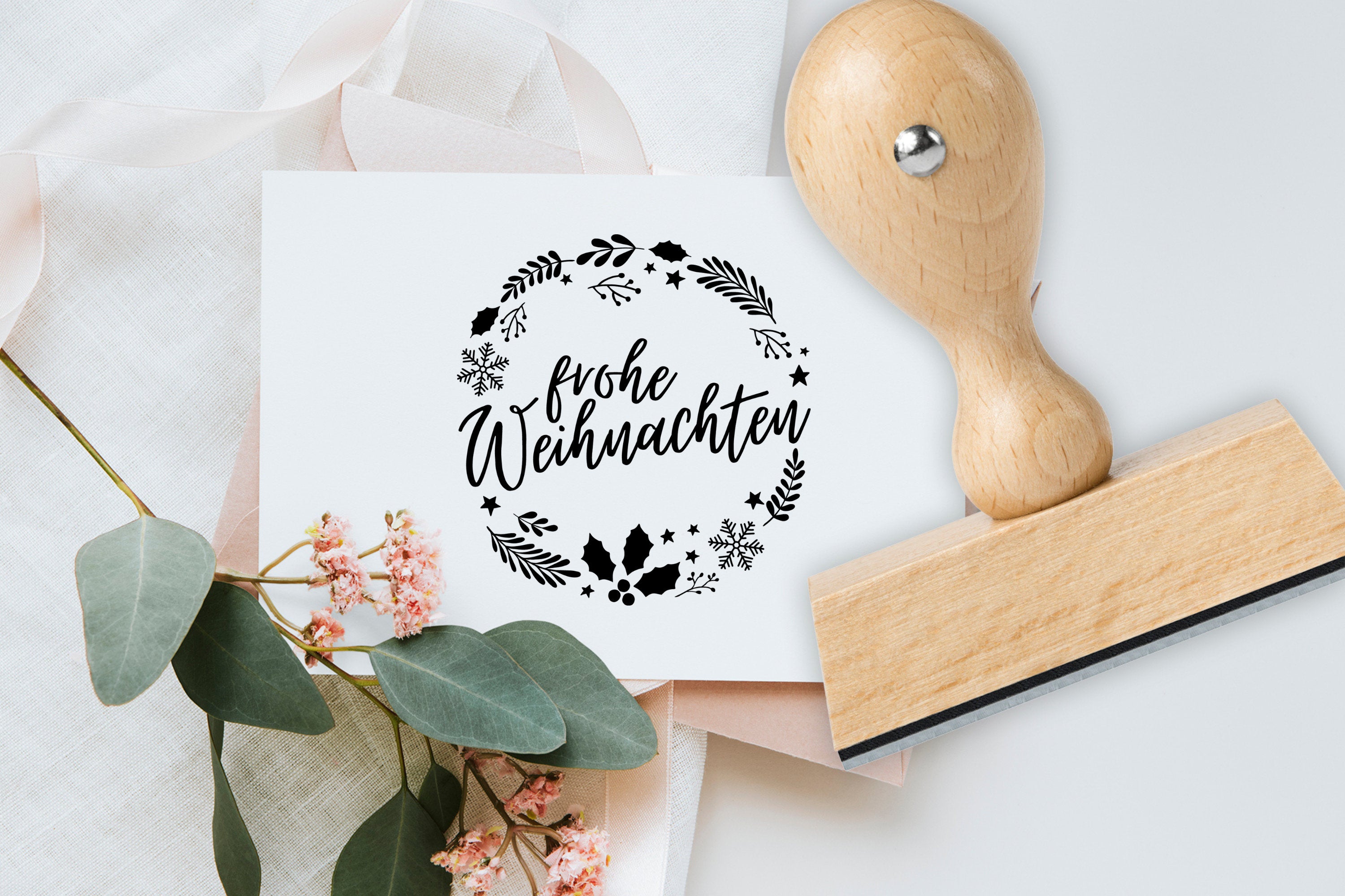 Stempel Kranz "frohe Weihnachten"