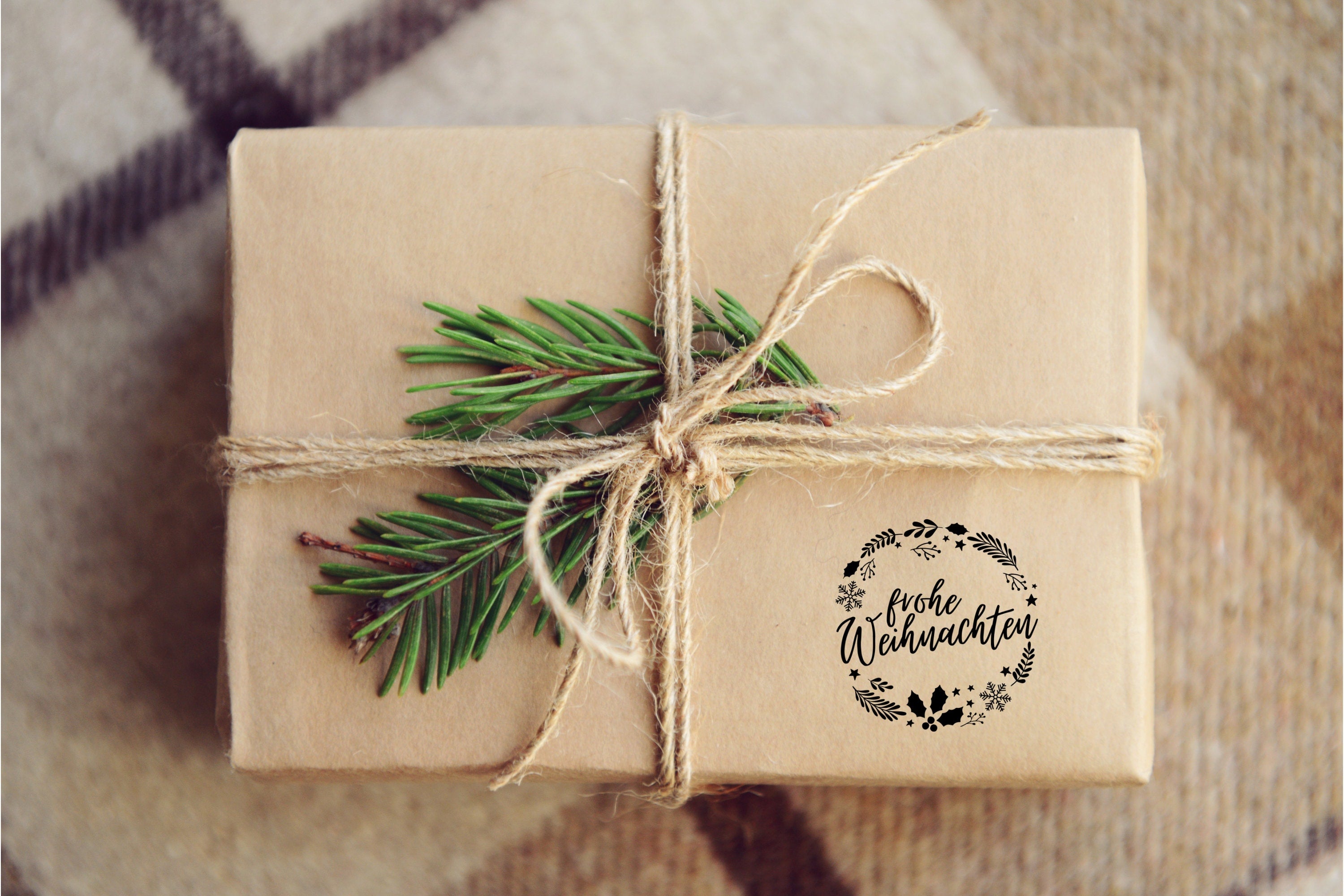Stempel Kranz "frohe Weihnachten"