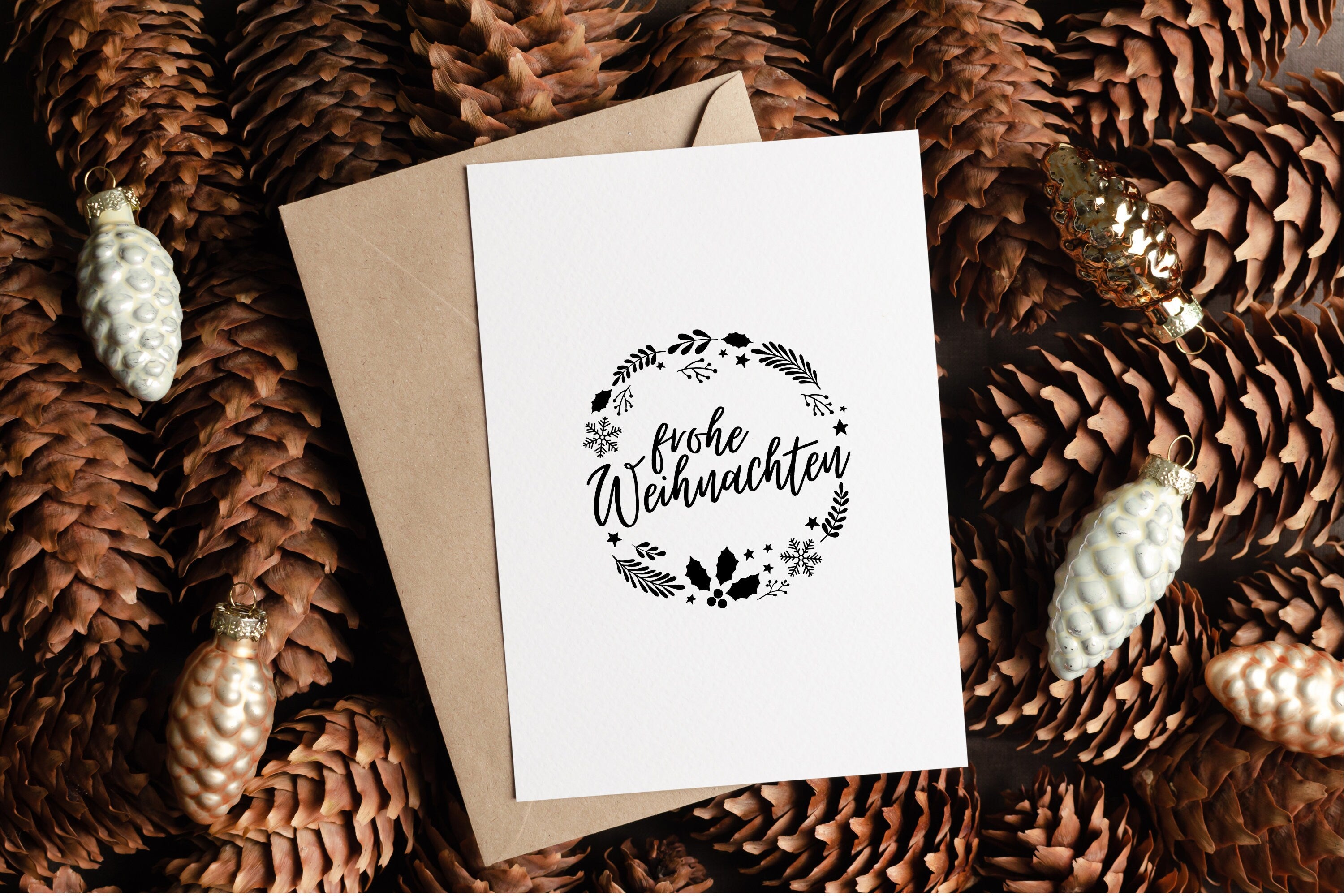 Stempel Kranz "frohe Weihnachten"