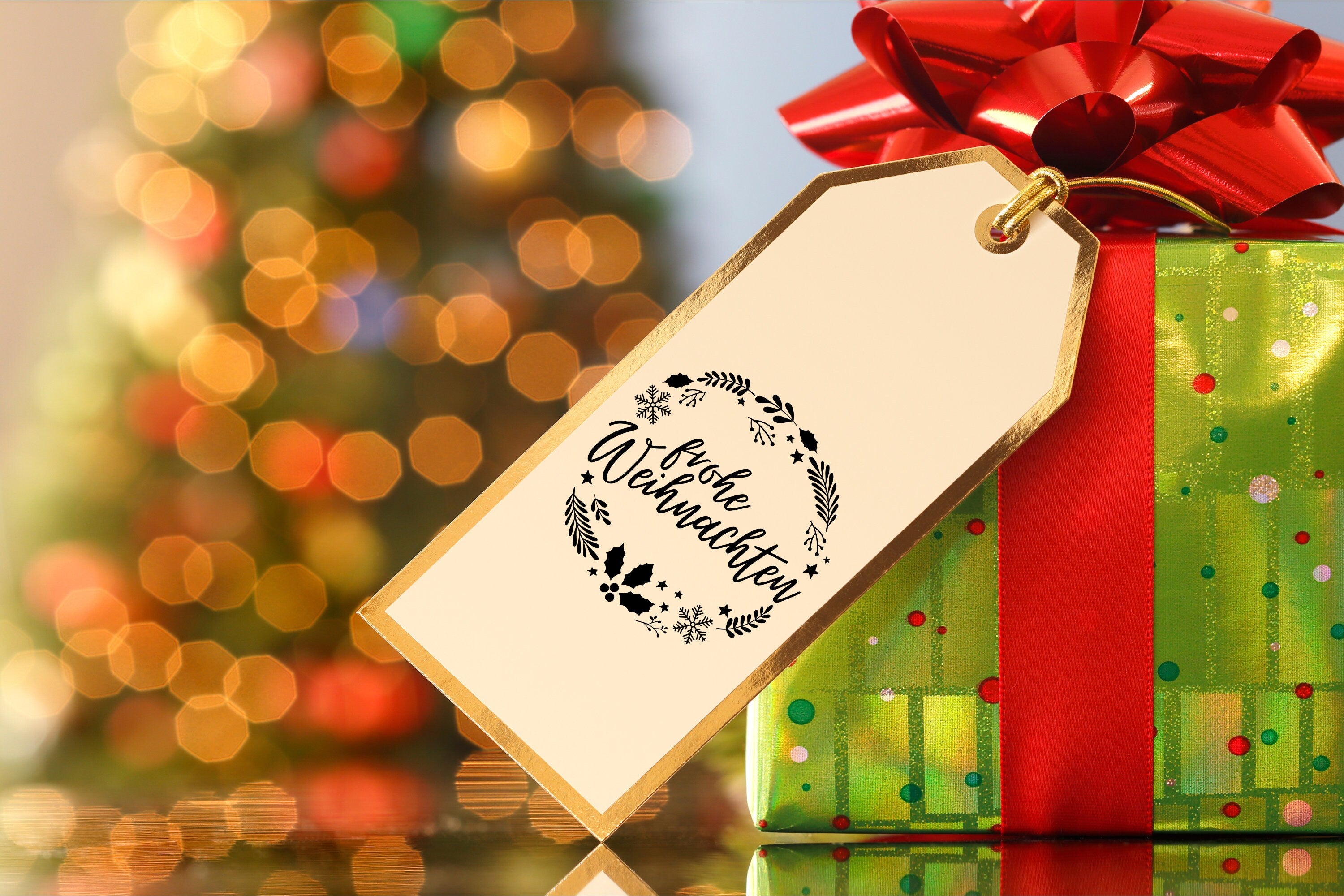 Stempel Kranz "frohe Weihnachten"