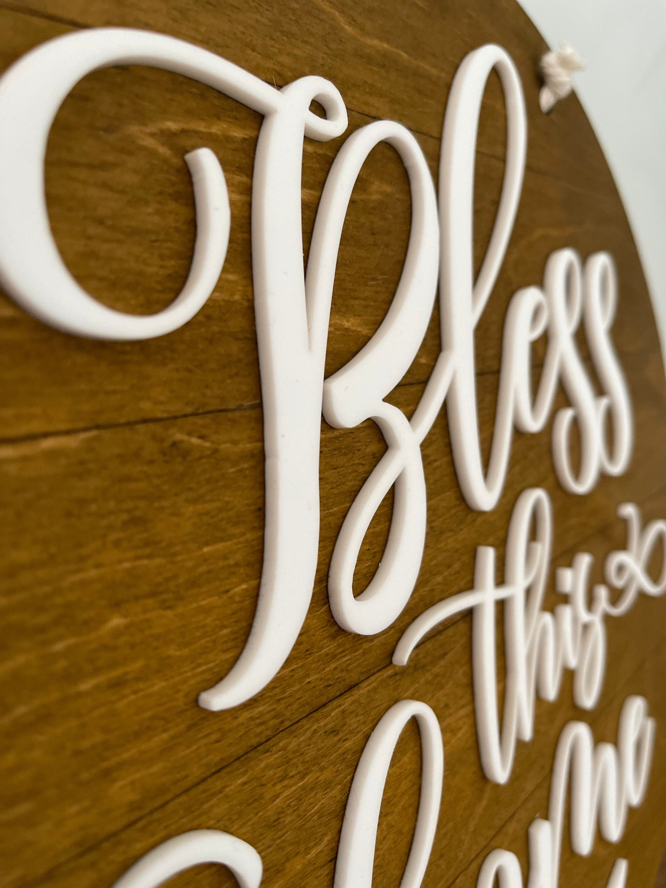 Holzschild „Bless this Home“