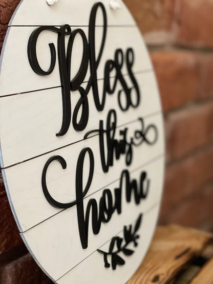 Holzschild „Bless this Home“