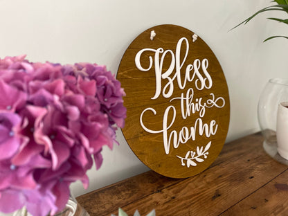 Holzschild „Bless this Home“