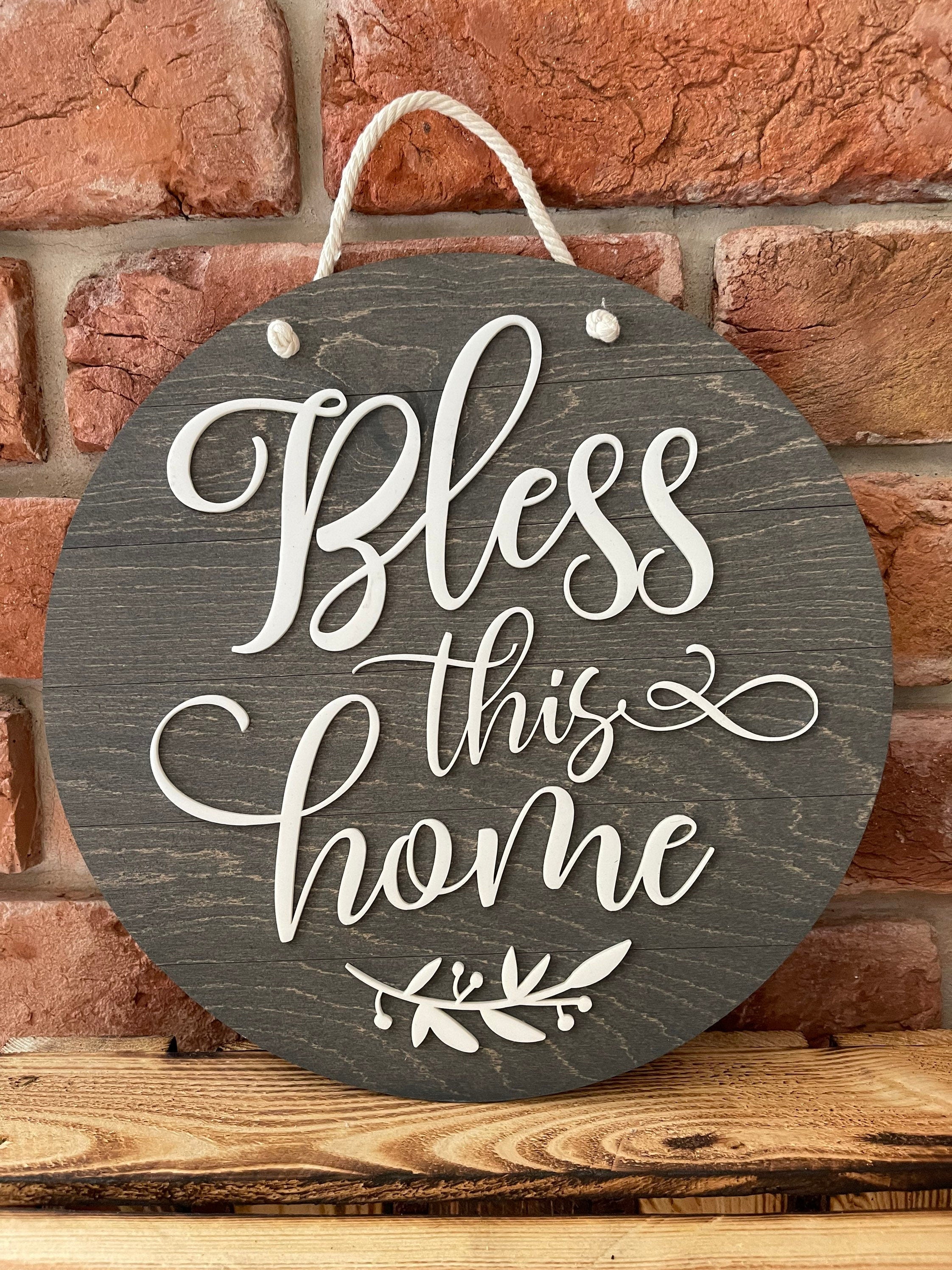 Holzschild „Bless this Home“