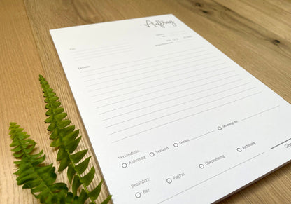 Auftragsblock in Din A4