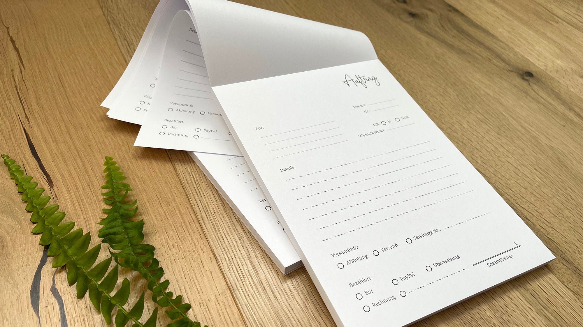 Auftragsblock in Din A5