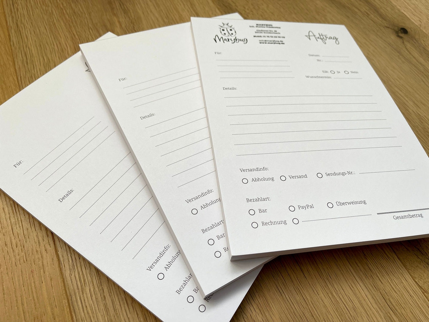 Auftragsblock in Din A5