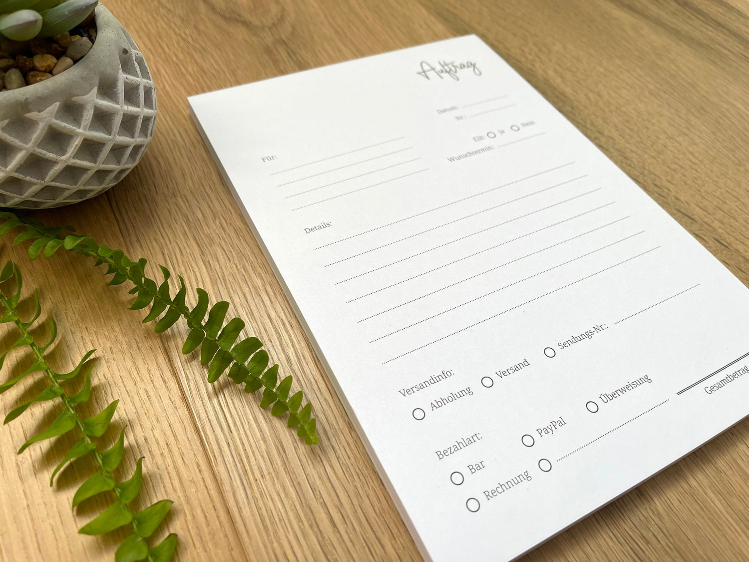 Auftragsblock in Din A5