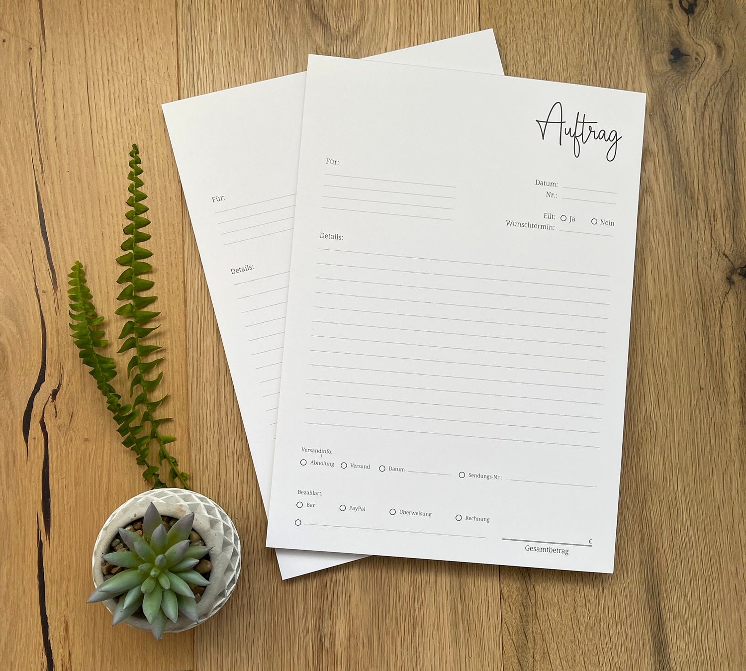 Auftragsblock in Din A4