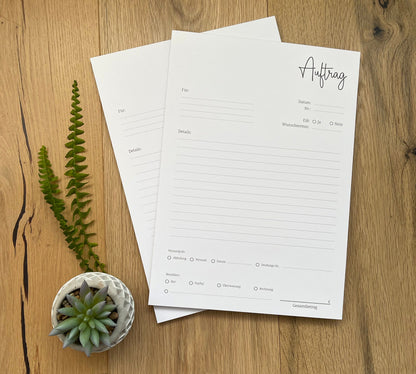 Auftragsblock in Din A4