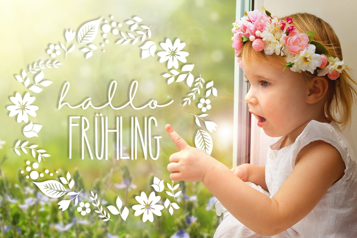 Aufkleber &quot;Hallo Frühling&quot;
