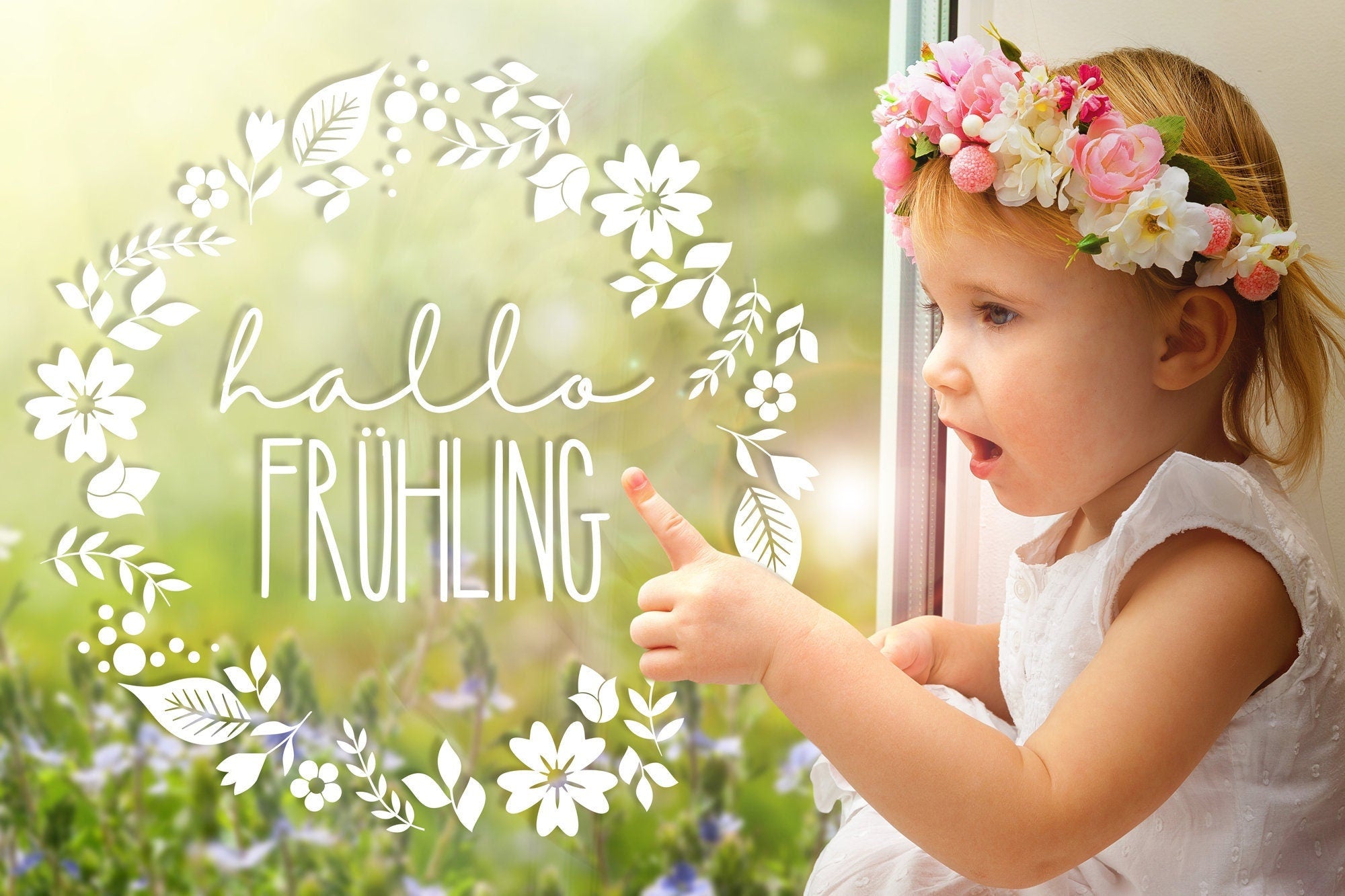 Aufkleber &quot;Hallo Frühling&quot;