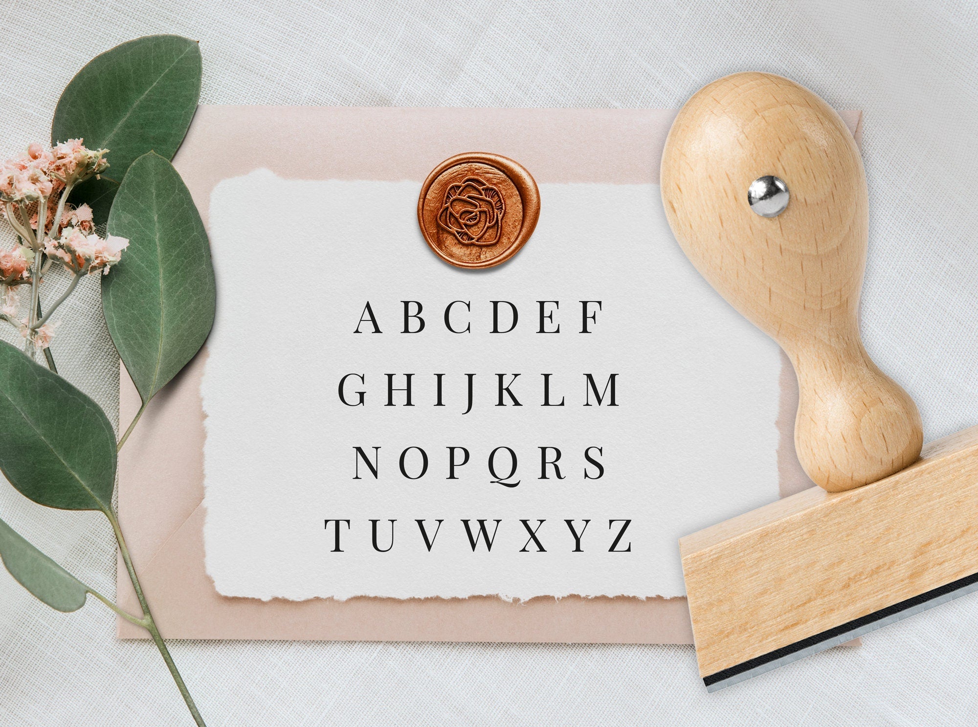 Stempel mit Initialen und Name