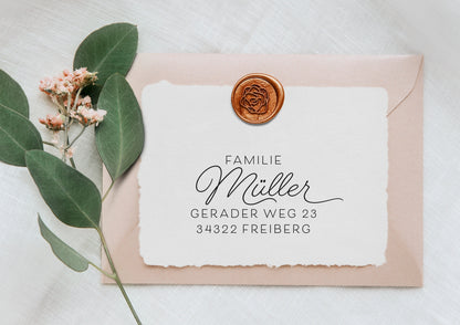 Stempel mit Adresse