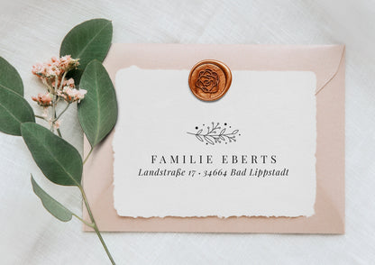 Stempel mit Adresse