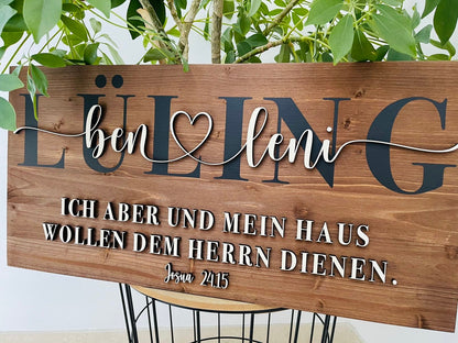 Holzschild mit Bibelvers