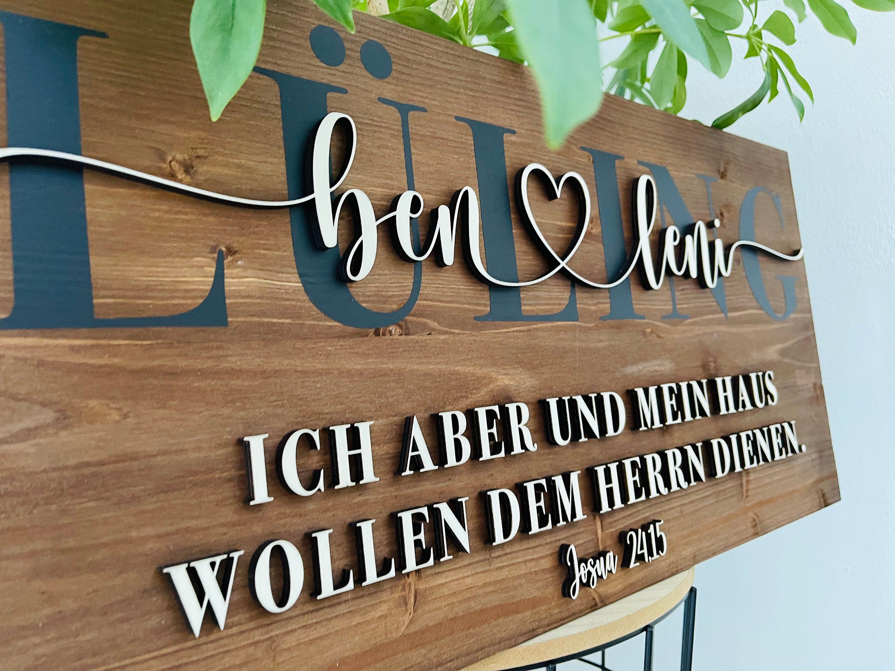 Holzschild mit Bibelvers