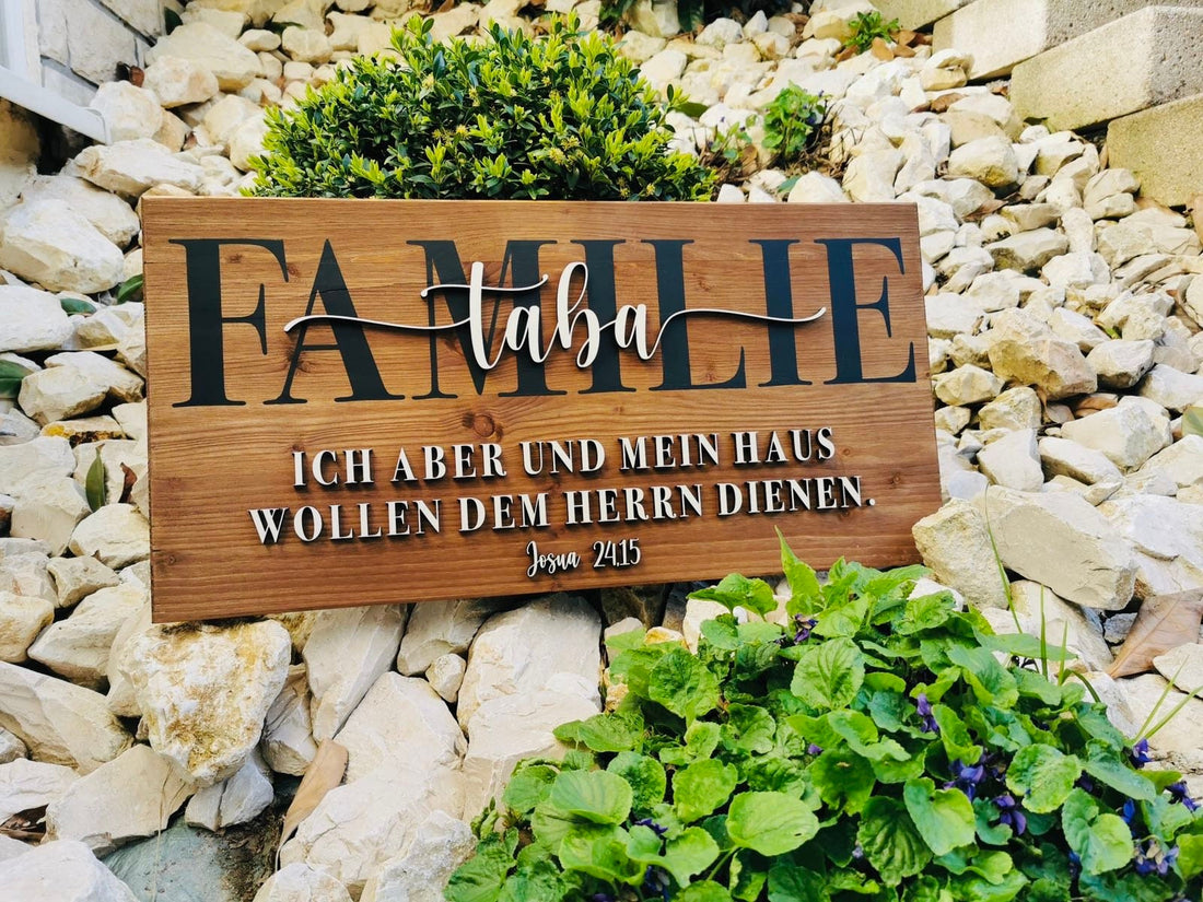 Holzschild mit Bibelvers