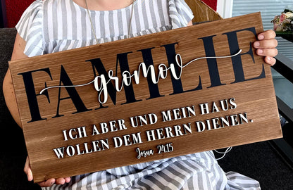 Holzschild mit Bibelvers