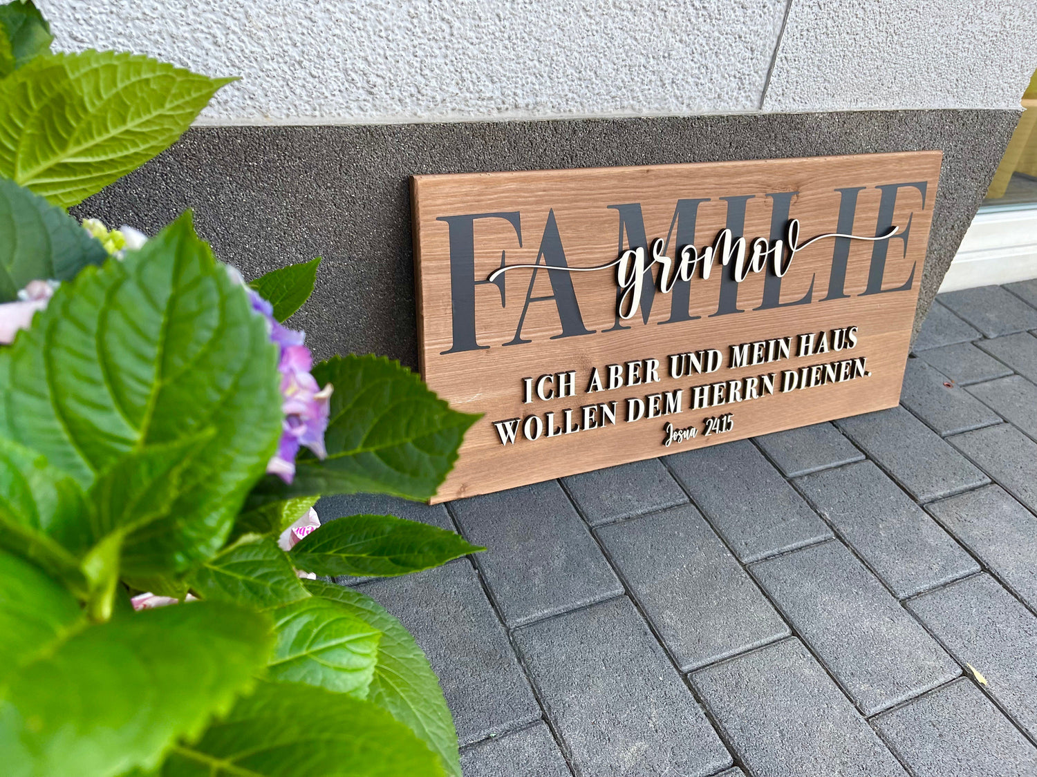 Holzschild mit Bibelvers