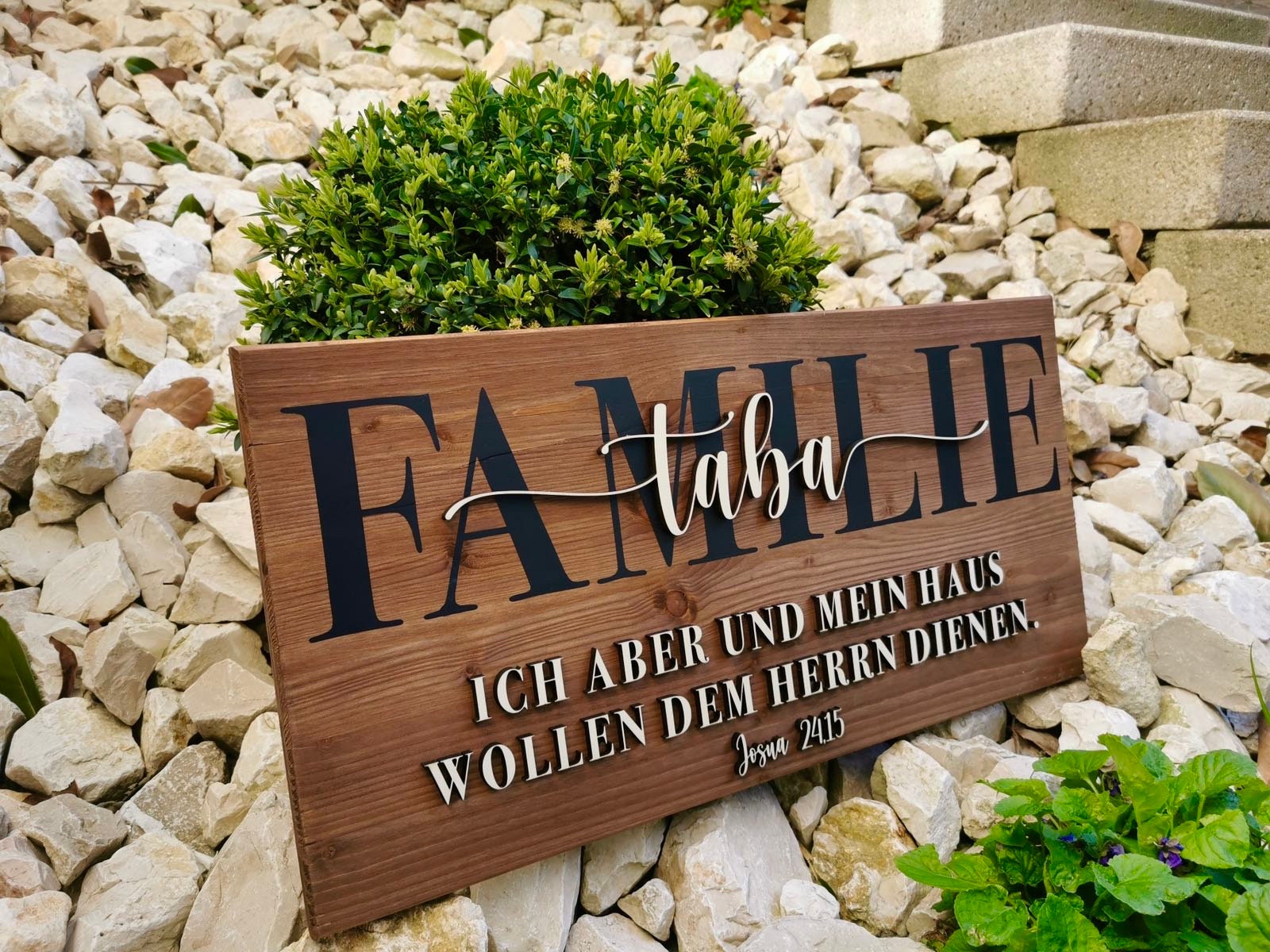 Holzschild mit Bibelvers