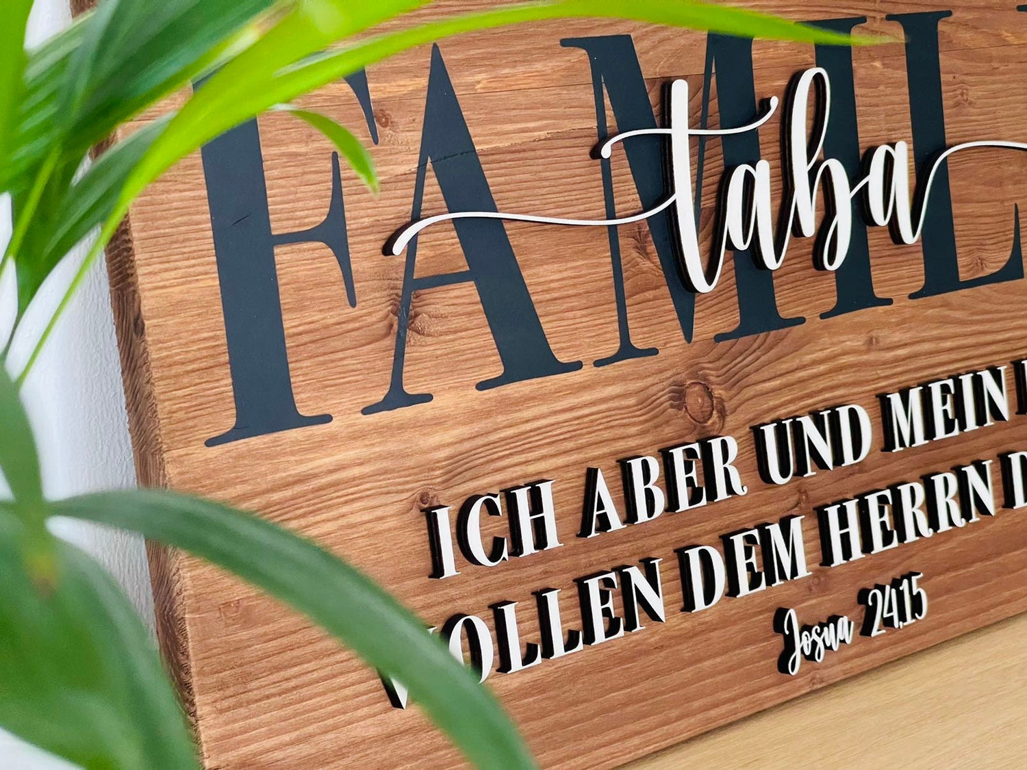 Holzschild mit Bibelvers