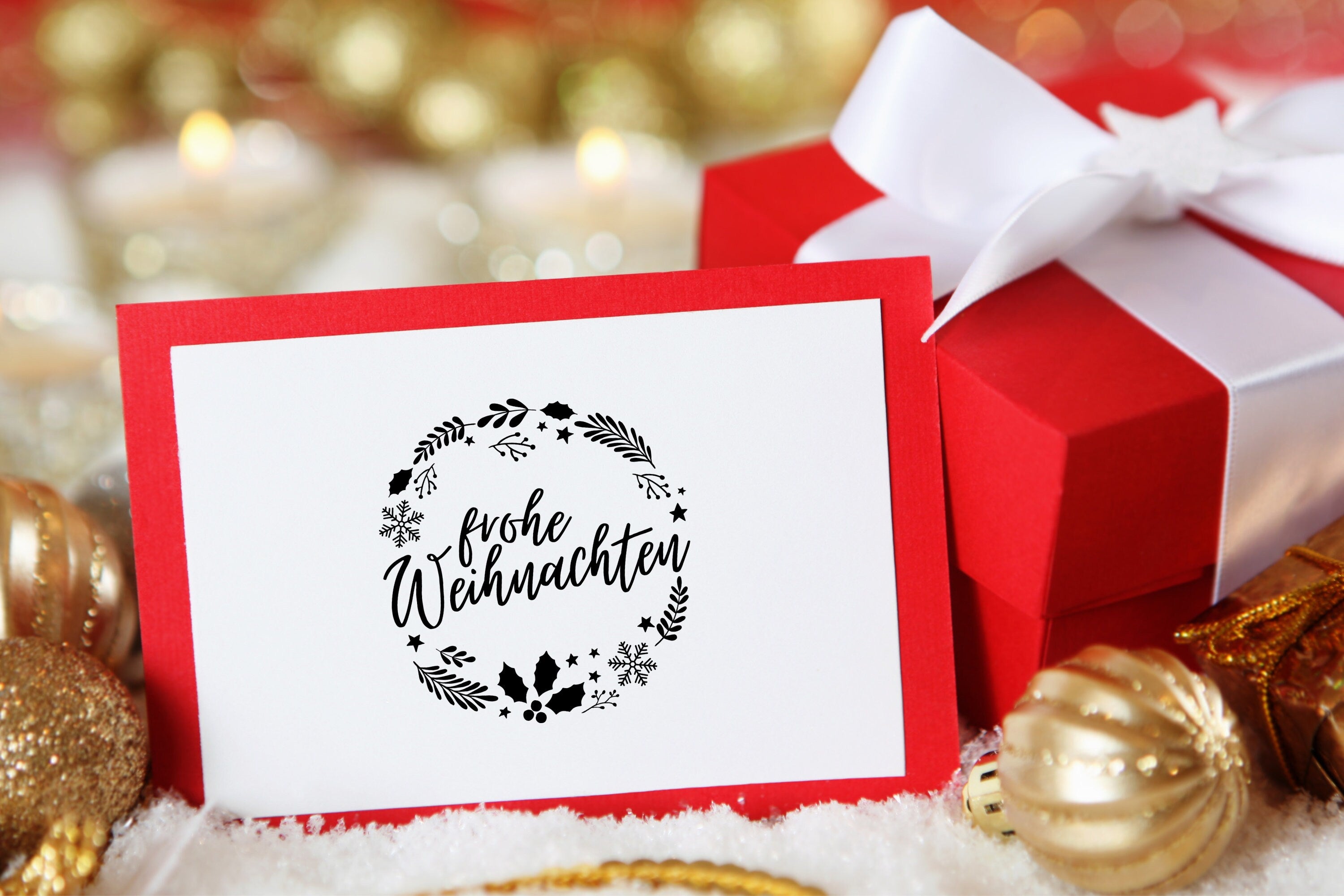 Stempel Kranz "frohe Weihnachten"