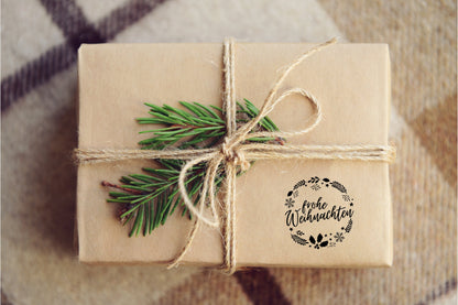 Stempel Kranz &quot;frohe Weihnachten&quot;