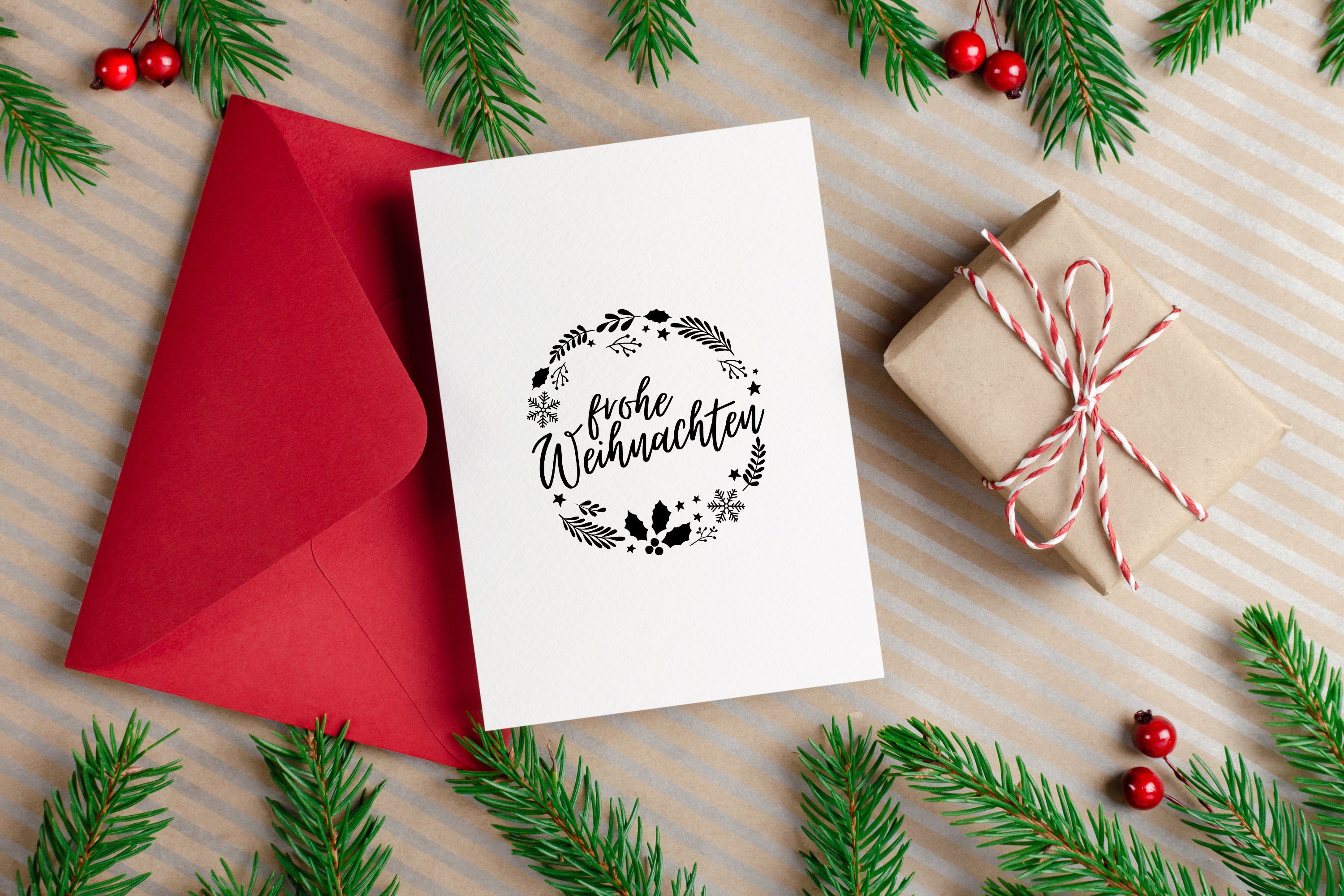 Stempel Kranz "frohe Weihnachten"
