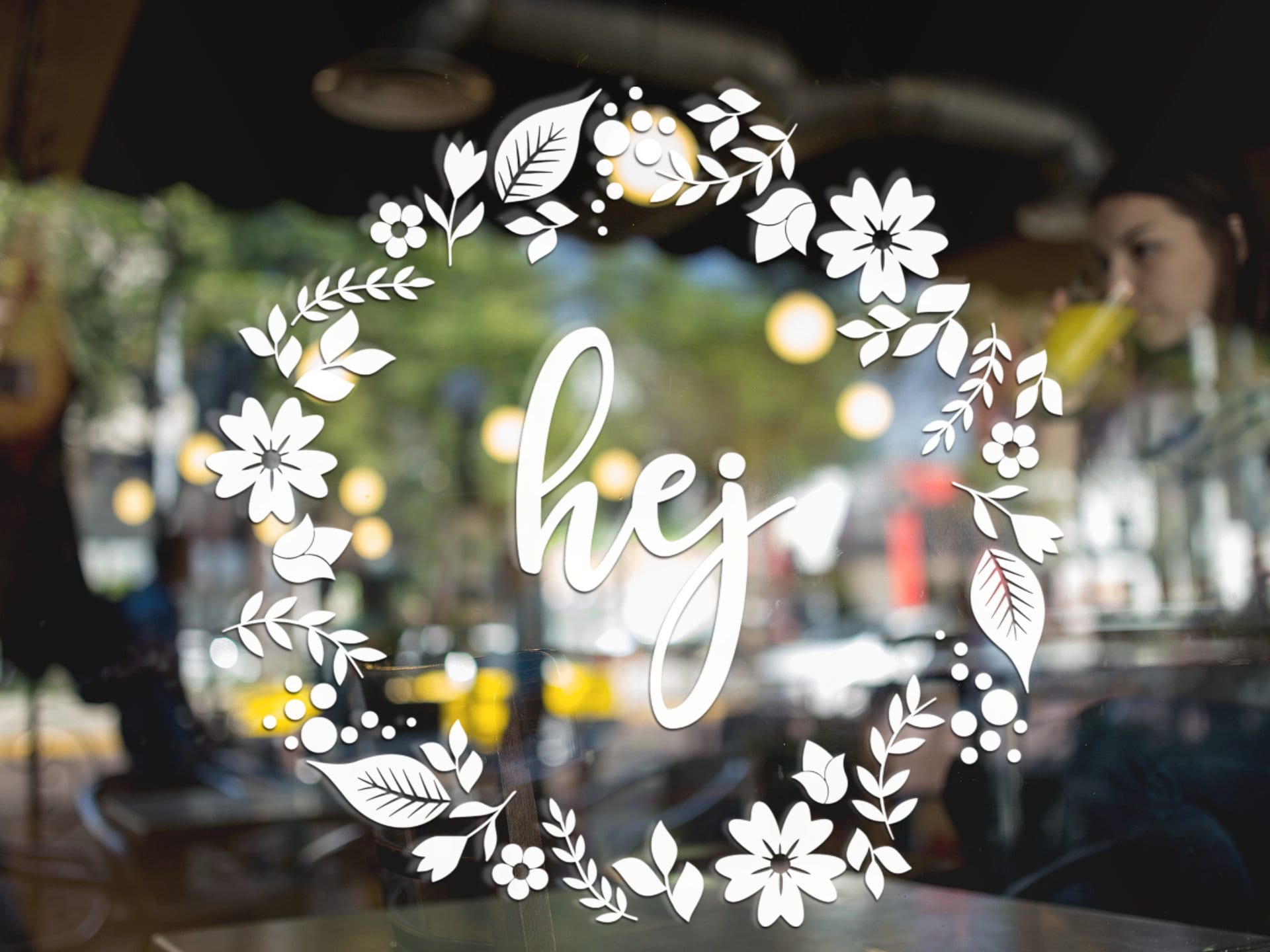 Aufkleber &quot;hej&quot;