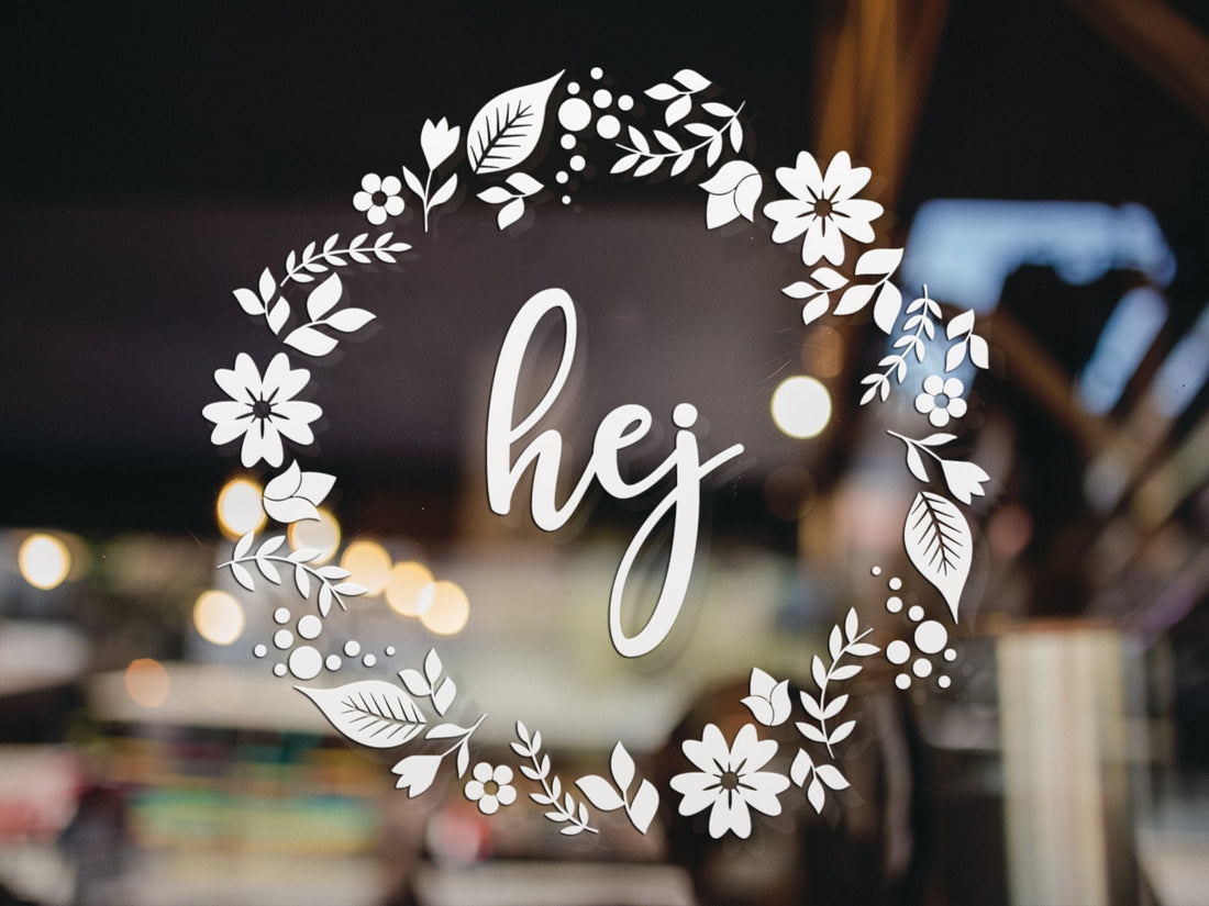 Aufkleber &quot;hej&quot;